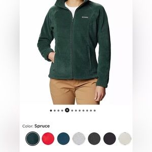 NWOT Women's Columbia Benton Springs Zip-Front Fleece Jacket Size XL, Spruce